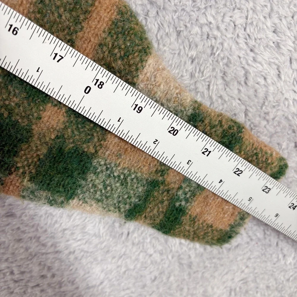 House‎ of Harlow 1960 Plaid Cropped Shirt Jacket Green Tan Size XS Wool Blend
